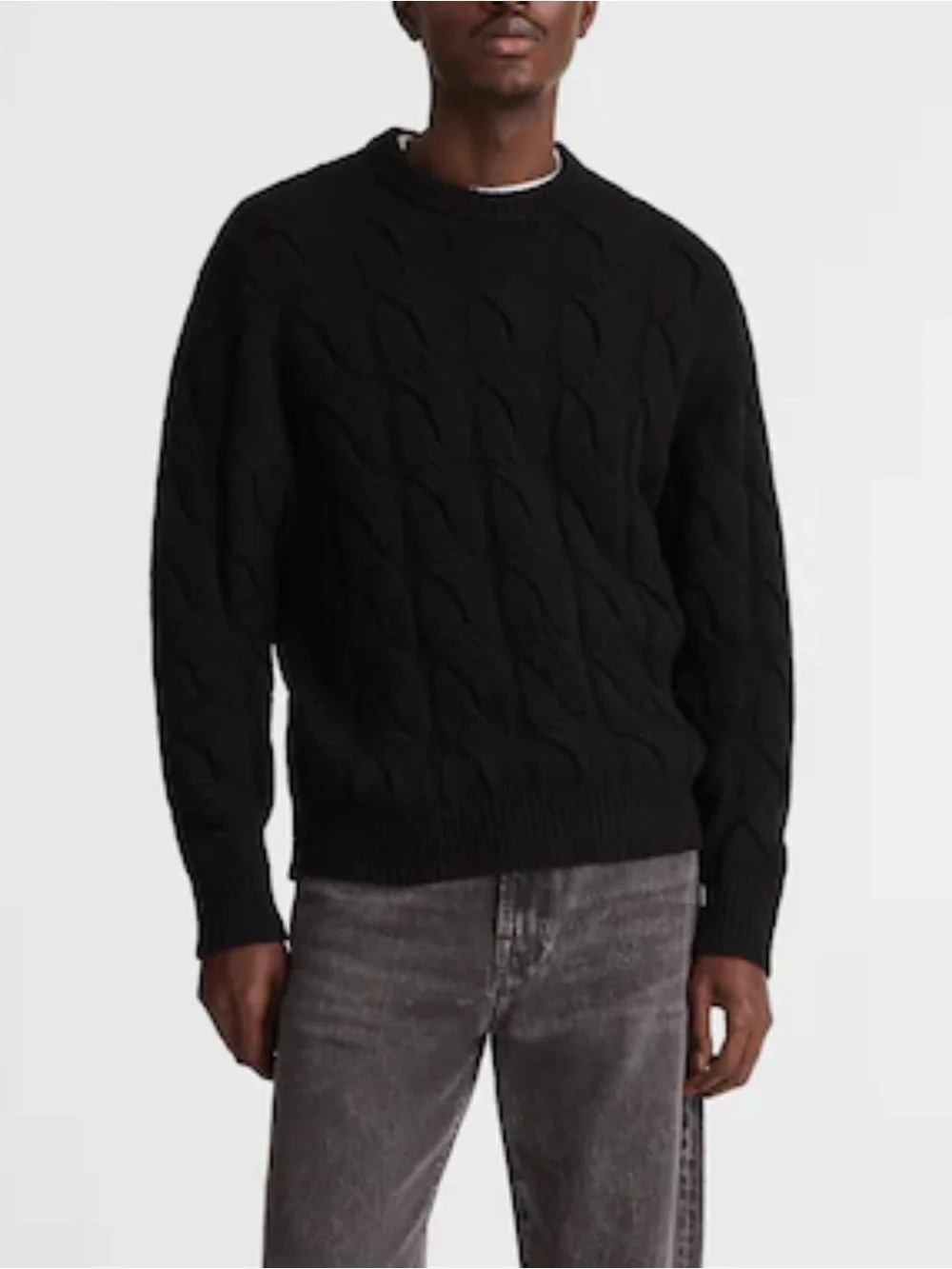 Madewell Wool Blend Cable-Knit Crewneck Sweater Mens Size Large MSRP $198